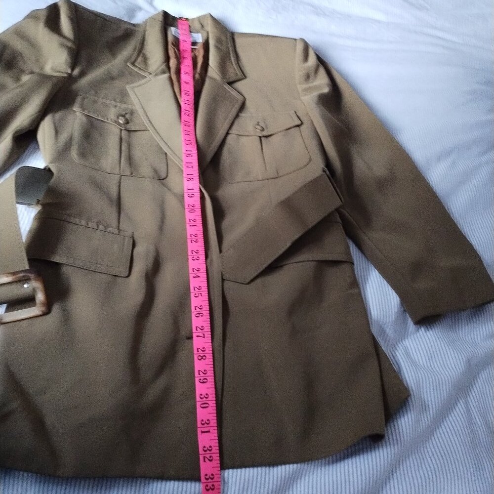 Louben Women's Olive Green Utilitarian Coat | Size US 10 - Picture 12 of 13